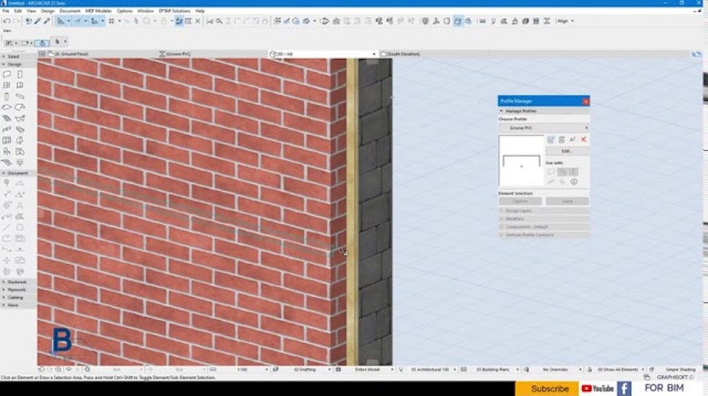 การใช้ ArchiCAD เขียนร่อง PVC&nbsp;บนผนัง