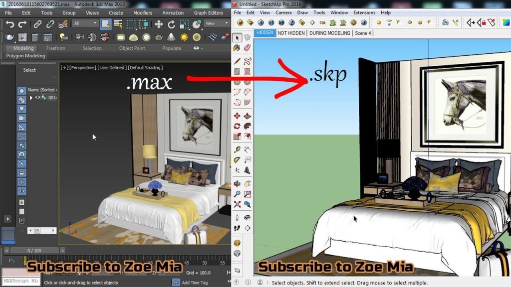 วิธีแปลงไฟล์จาก 3ds Max ไปใช้งานใน&nbsp;SketchUp