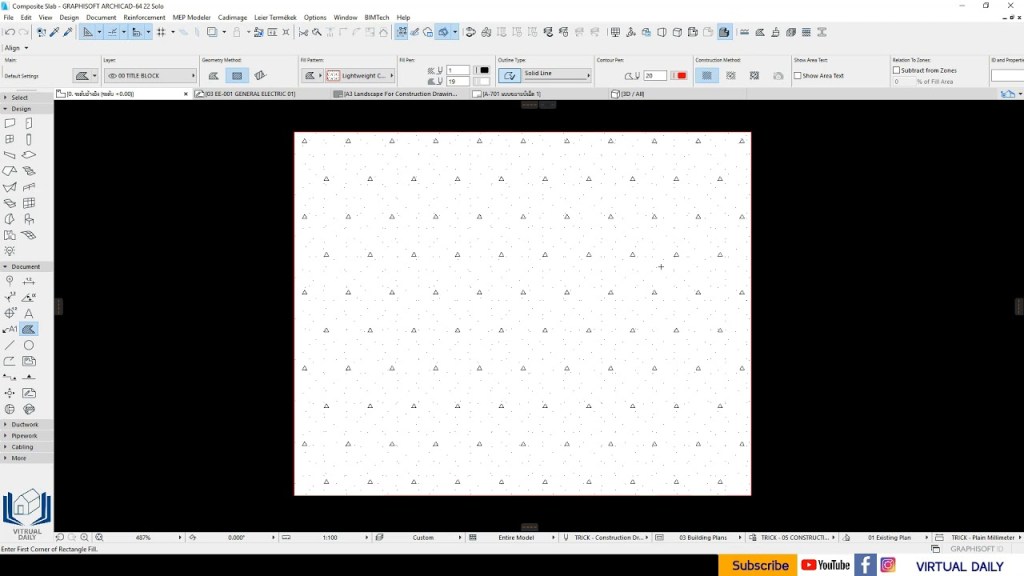 การสร้างลาย Fill คอนกรีตใน ArchiCAD จากลาย Hatch ของ&nbsp;AutoCAD