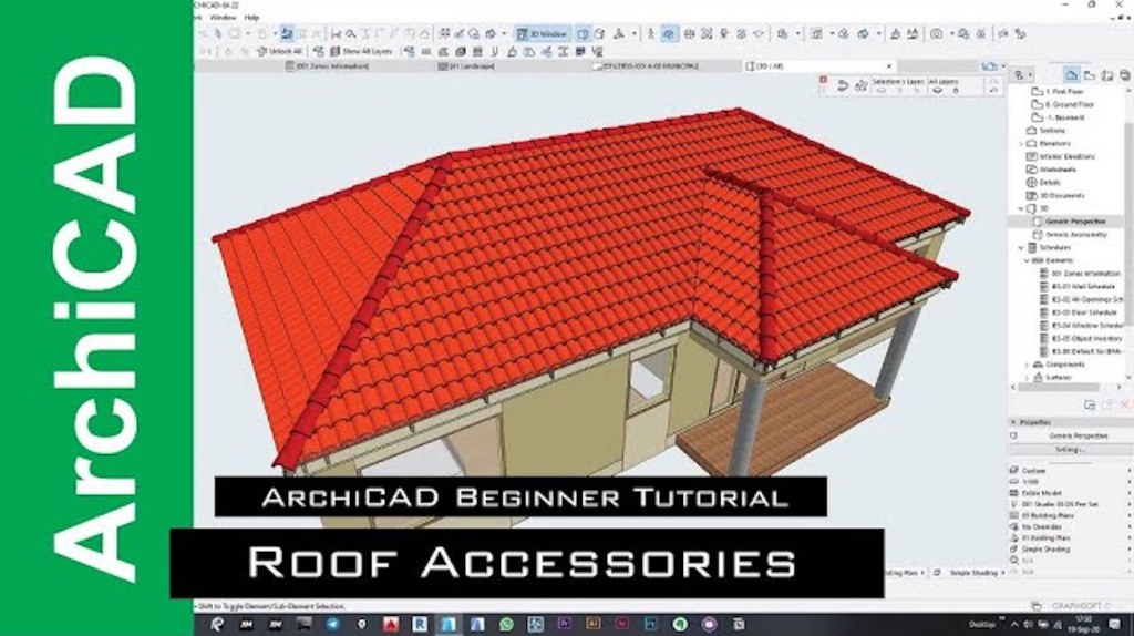 วิธีสร้างกระเบื้องหลังคา และ อุปกณณ์หลังคา ใน&nbsp;ArchiCAD