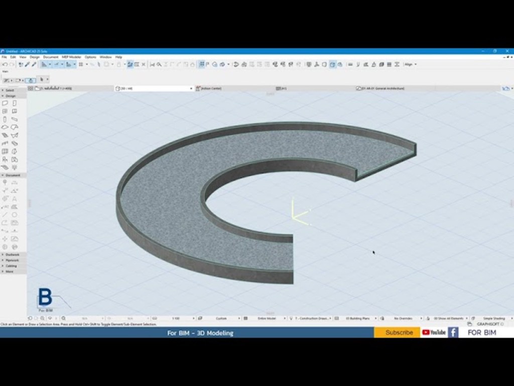 การสร้างทางลาดแบบโค้งด้วย ArchiCAD