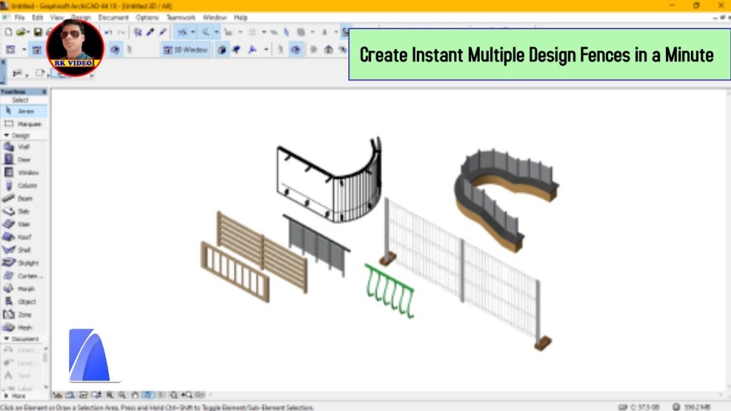 วิธีสร้างรั้วแบบต่างๆ ใน ArchiCAD